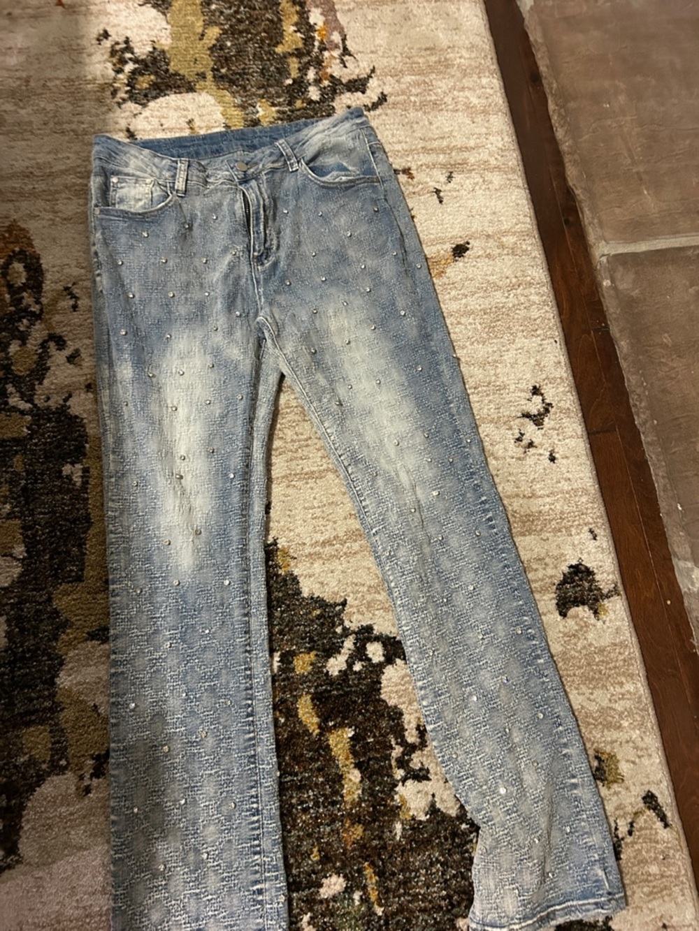 Light Blue Embellished Women's Jeans